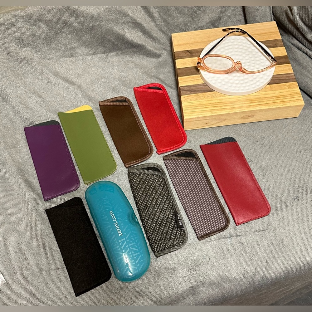 Set of 9 eyeglass cases